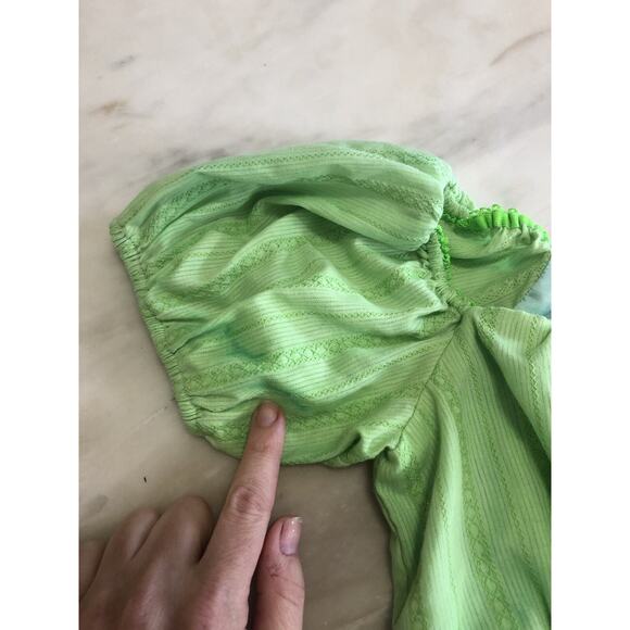 Majorelle Crop Off The Shoulder Corset Top s Corset Peasant Lime Green - Picture 5 of 10